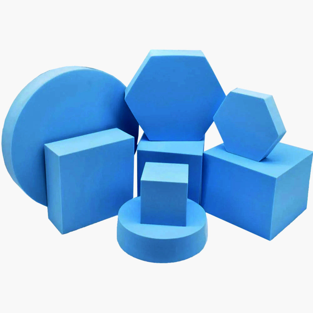 Photography geometry cube solid color foam 1 set (8pcs) OT-G8 (BLUE)