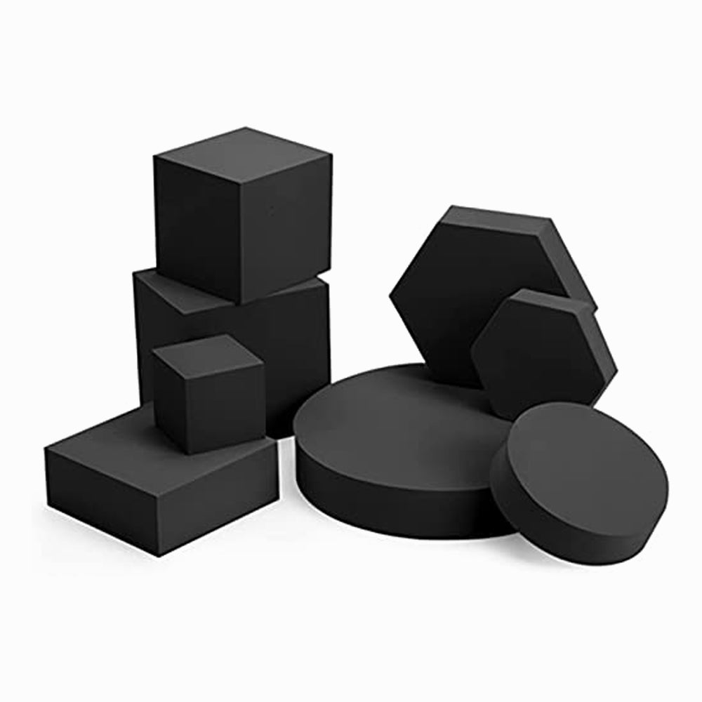 Photography geometry cube solid color foam 1 set (8pcs) OT-G8 (BLACK)