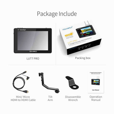 FEELWORLD LUT7 PRO 7 Inch 2200nits DSLR Camera Field Monitor LUT Touch F970 External Kit HDMI