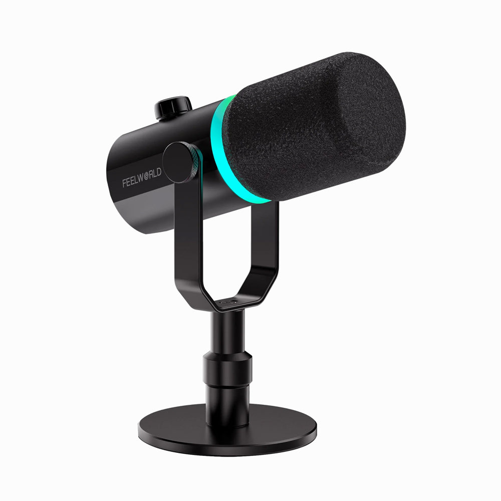 FEELWORLD PM1 XLR USB Dynamic Microphone with Desktop Stand Stand for Podcast