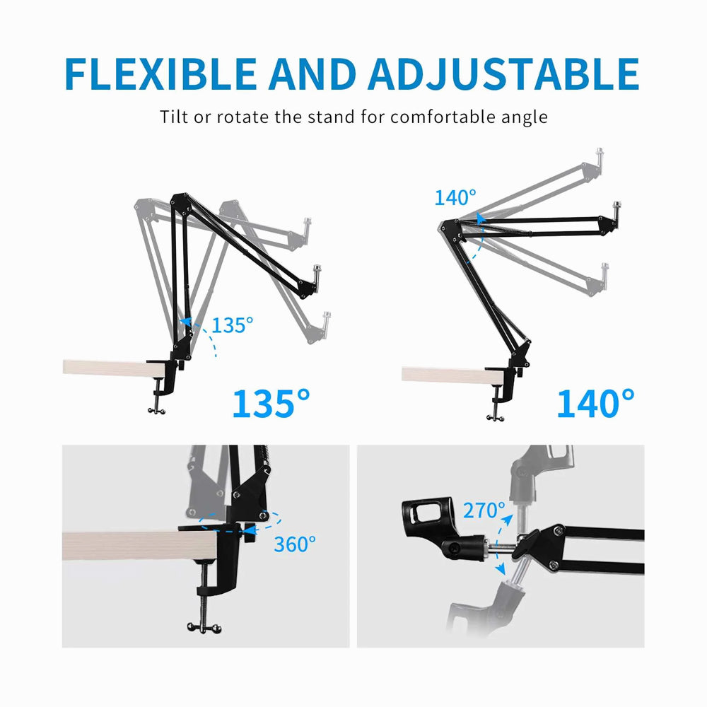 FEELWORLD AMS1 Adjustable Microphone Scissor Arm Stand