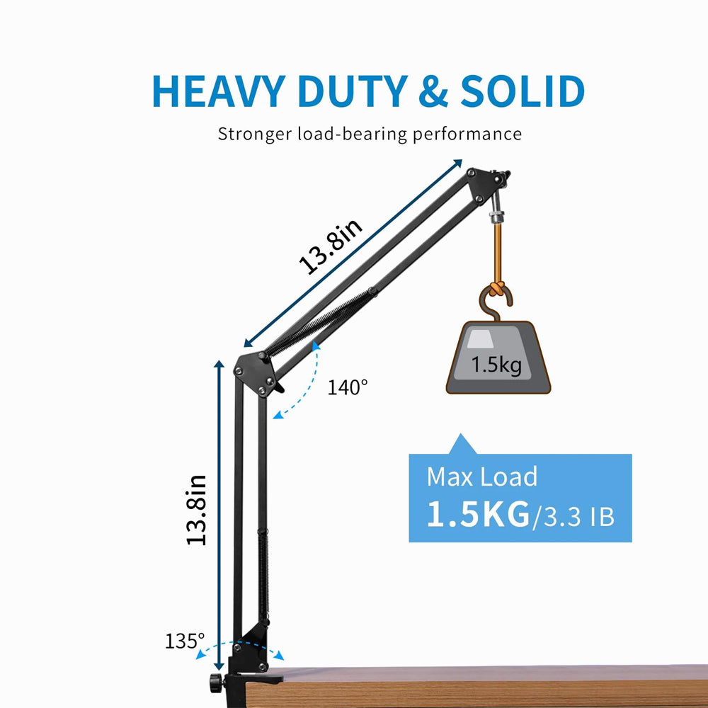 FEELWORLD AMS1 Adjustable Microphone Scissor Arm Stand