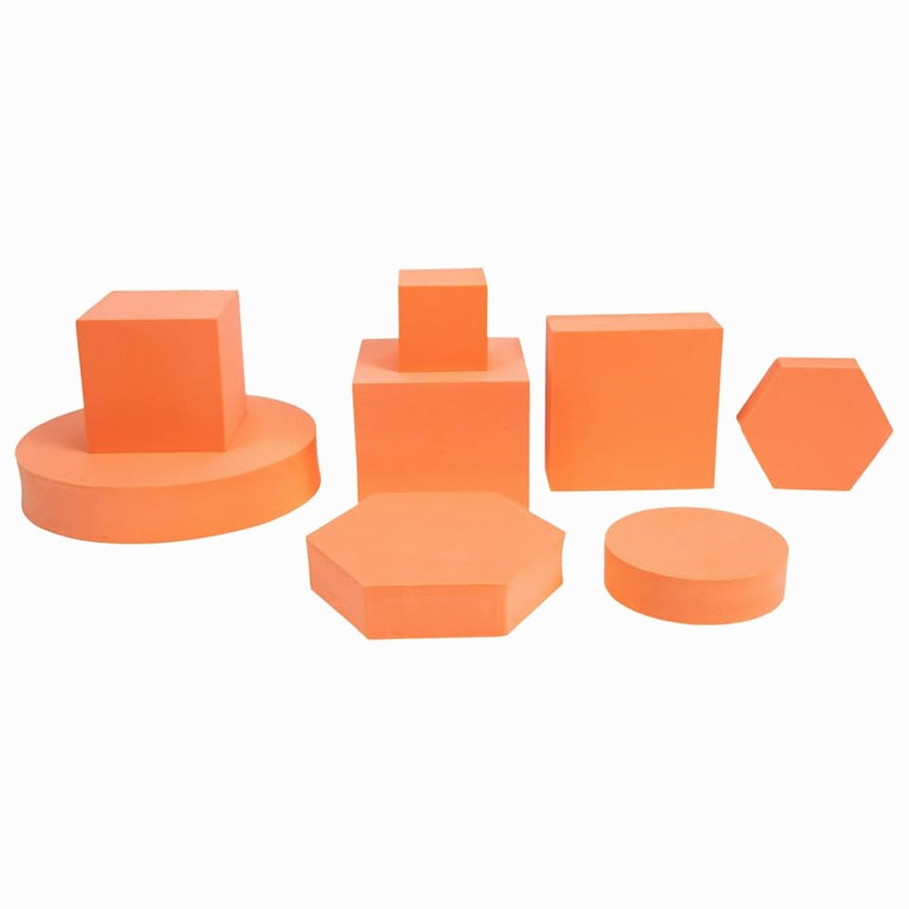 Photography geometry cube solid color foam 1 set (8pcs) OT-G8 (ORANGE)