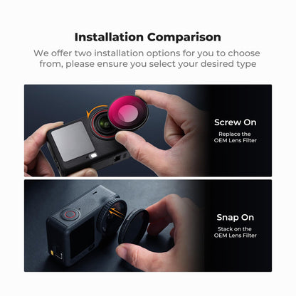 K&F CONCEPT CPL+ND8+ND16+ND32+ND64+Black Diffusion 1/4 Filter for Action 6  SKU: SKU.2714