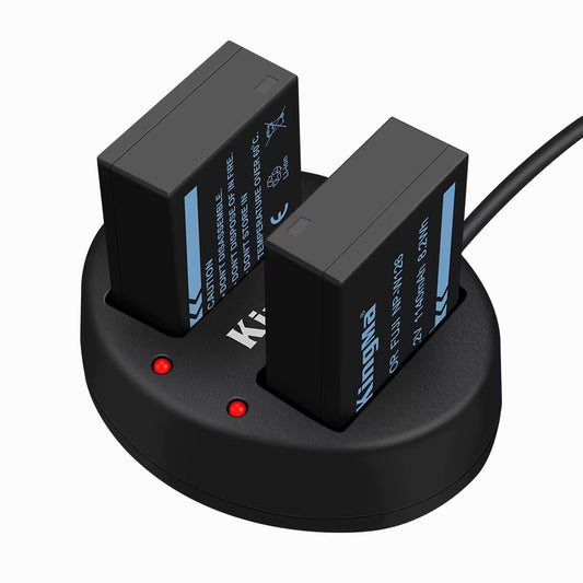 KingMa 2-Pack 1140mAh NP-W126 Battery and Dual USB Charger for Fujifilm (BM015-NPW126)