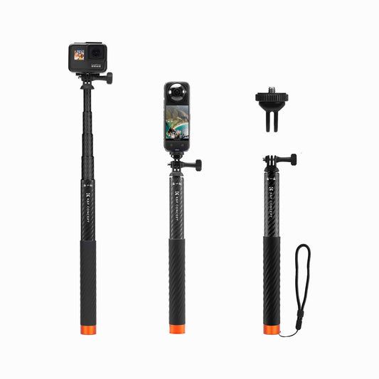 K&F Concept Invisible Selfie Stick, Extension Carbon Long Pole（127cm）for Insta360 Camera (KF09.140)