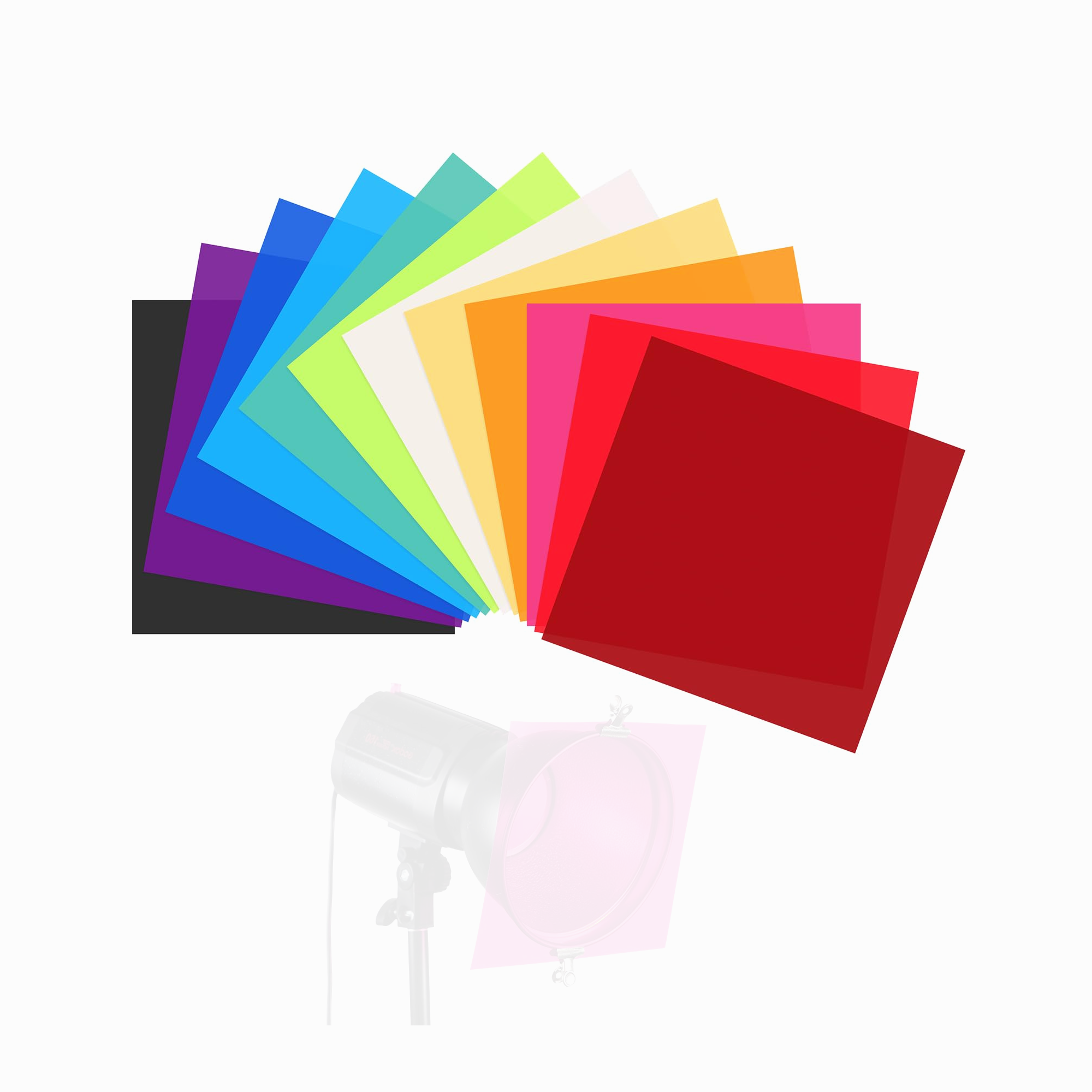 12 Pcs 12x12 Inch Correction Gel Light Filter Lighting Gels Diffuser