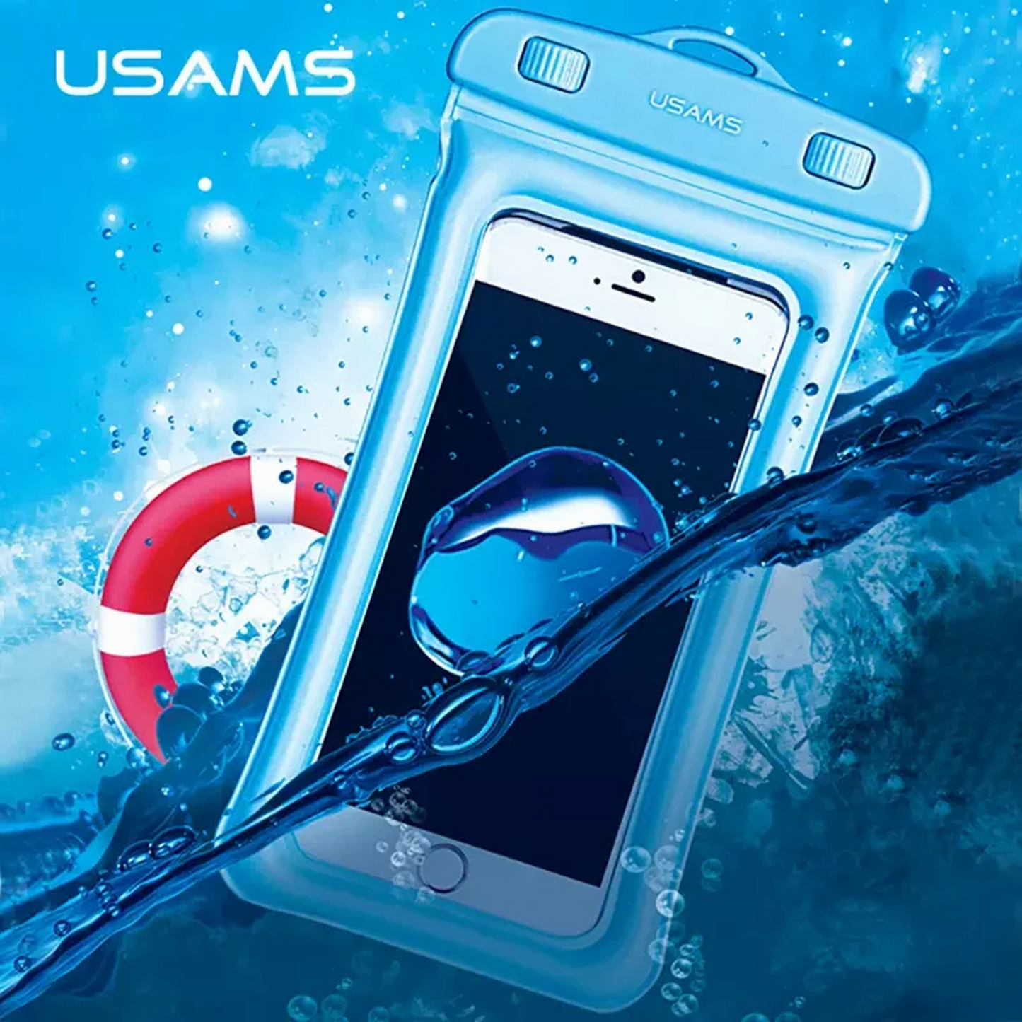 USAMS YD011 Waterproof Case Dry Bag IPX8 10m Underwater Phone Protector with Lanyard - Blue