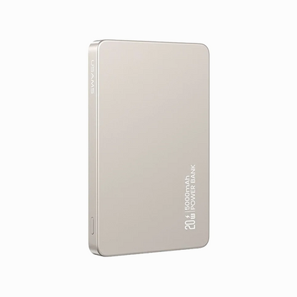 USAMS CD231 Portable Charger PD 20W Magnetic Wireless Power Bank 5000mAh Slim Battery Pack Charger - Titanium
