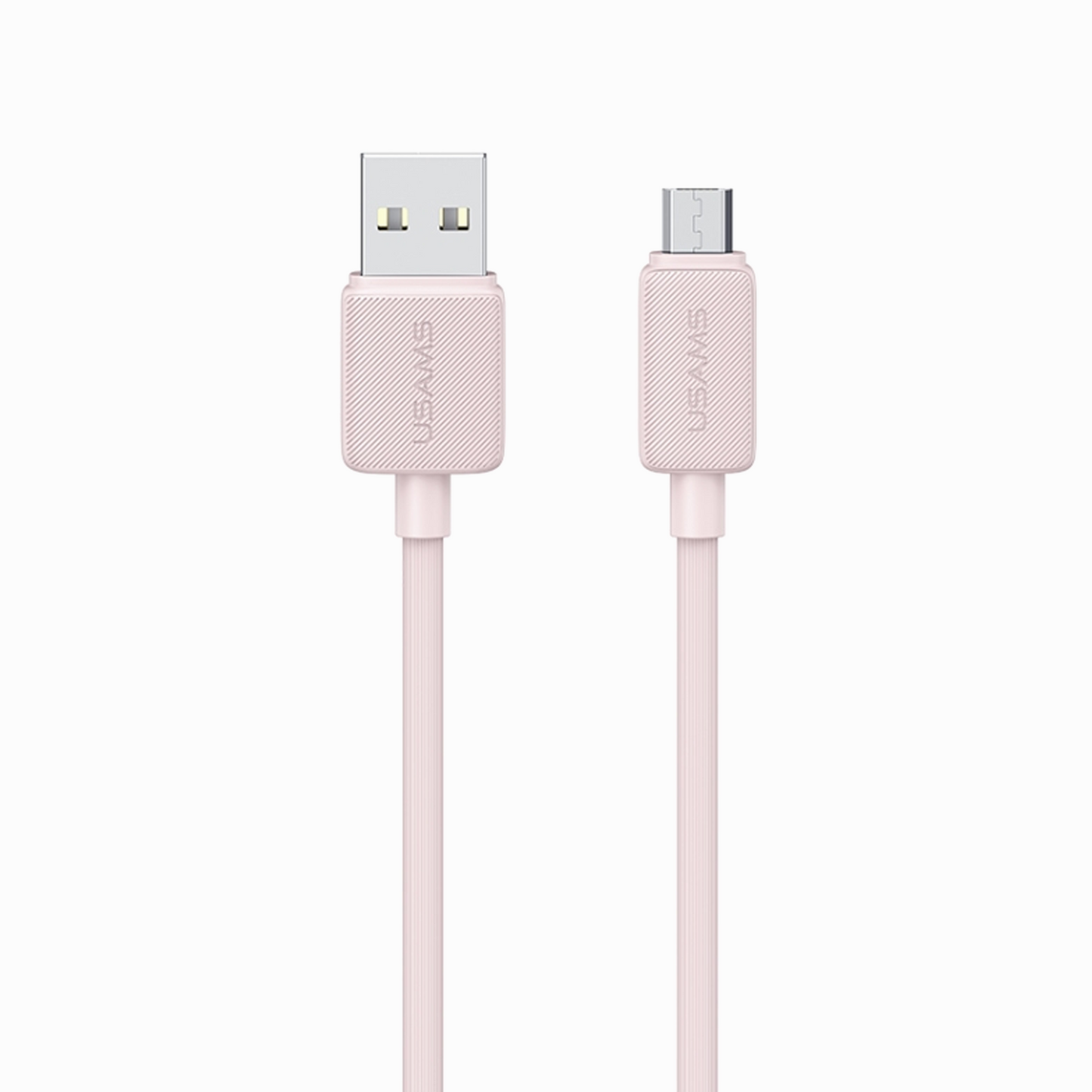 USAMS US-SJ700 Micro Striped Data Cable-KY Series 3M White charging cable Pink