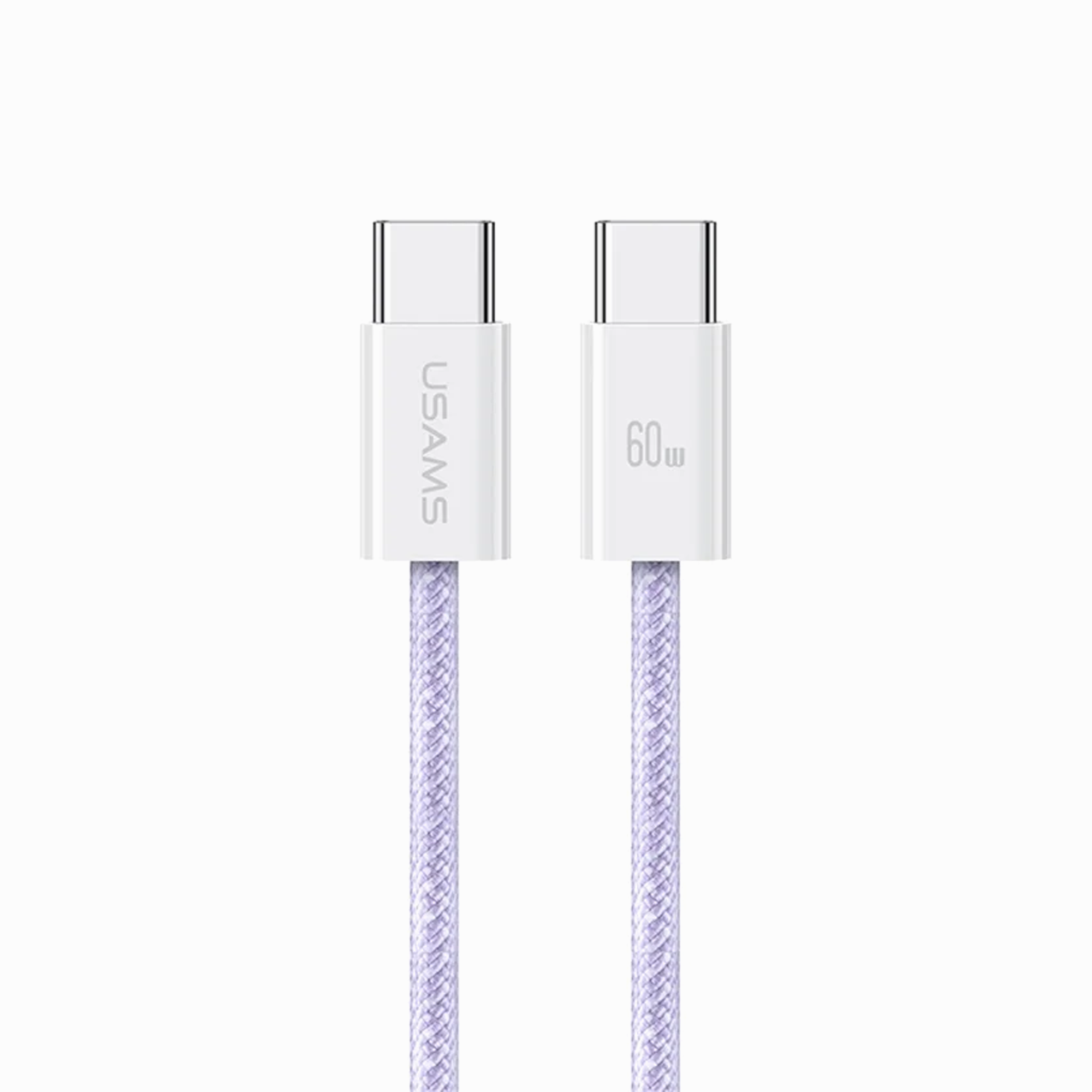 USAMS US-SJ656 U86 1.2m PD 60W Fast Charging Cable Type-C to Type-C Rainbow Braided Cord - Purple
