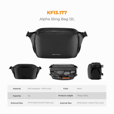 K&F Concept 2 in 1 Sling Bag 12L Everyday Shoulder Bag & Multifunction Photography Crossbody Camera DSLR Backpack Portable Bag (KF13.177)