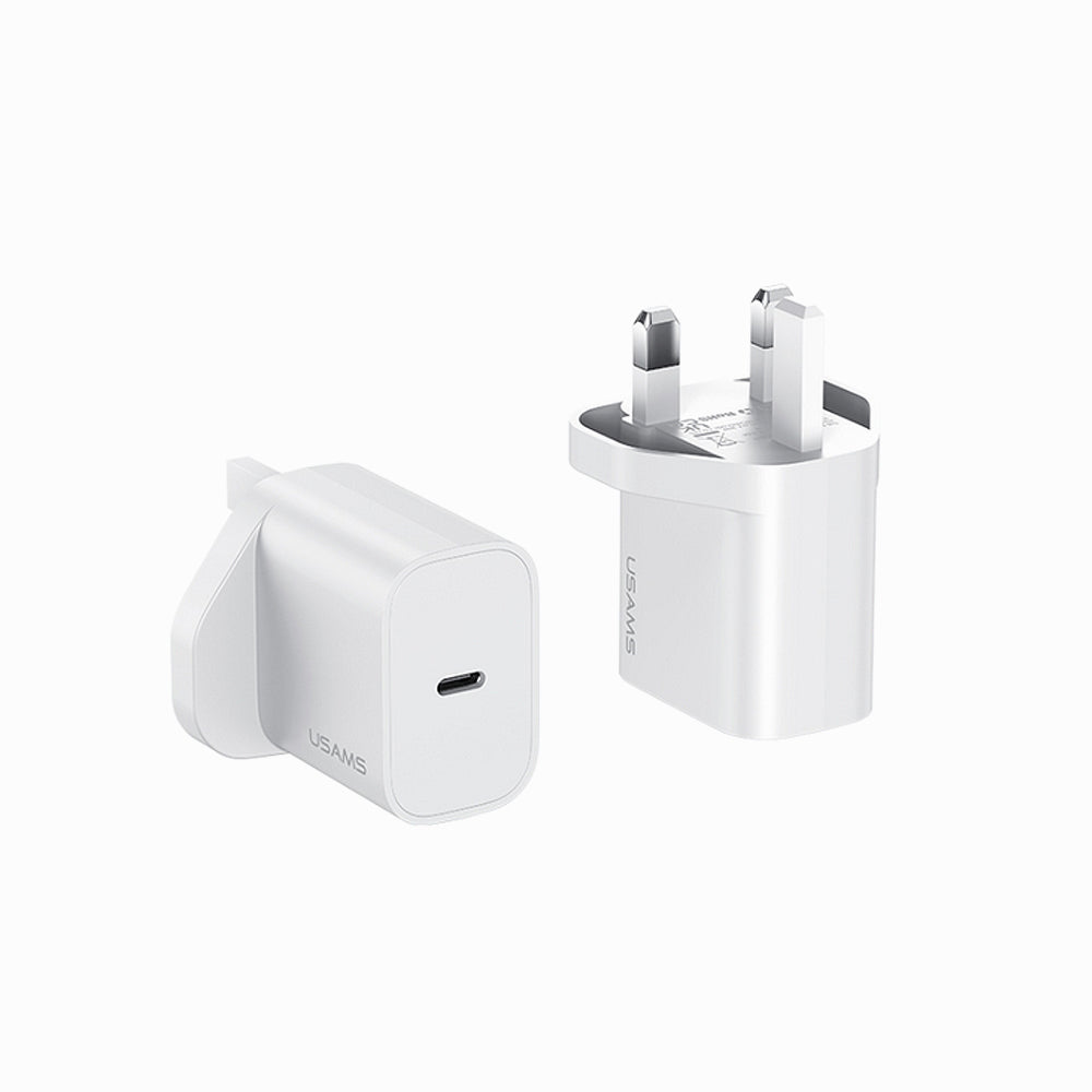 USAMS CC227 PD 20W FAST CHARGER KIT (WHITE)