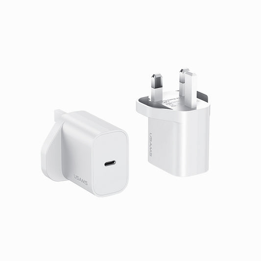 USAMS CC227 PD 20W FAST CHARGER KIT (WHITE)