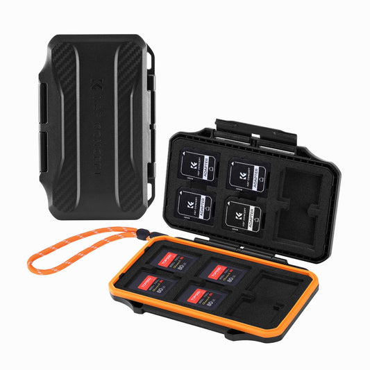 K&F Concept 24 Slots SD Card Holder Memory Card Case, Water-Resistant Shockproof Memory Card Storage Carrying Case for 12 SD SDXC SDHC Cards, 12 CFexpress Type A Cards -KF31.109