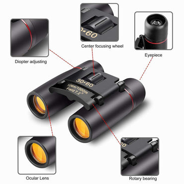 K&F Concept 30X60 Small Pocket Binoculars Compact Adults Mini Kids Binoculars Boys for Bird Watching / Concert Theater Opera (KF33.034)