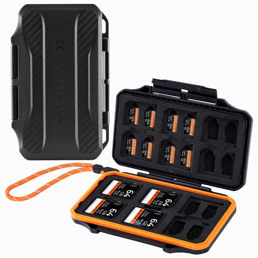 K&F Concept 36 Slots SD Micro SD Memory Card Case, Water-Resistant SD Card Holder, Anti-Shock Card Carrying Storage Box for 24 Micro SD SDXC SDHC TF Cards and 12 SD SDXC SDHC Cards (KF31.106)