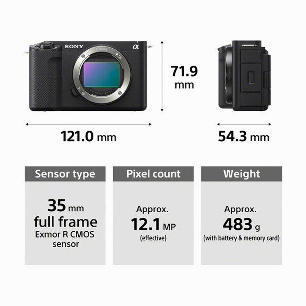 SONY ILCZV-E1/B ZV-E1 MIRRORLESS CAMERA BODY (BLACK)