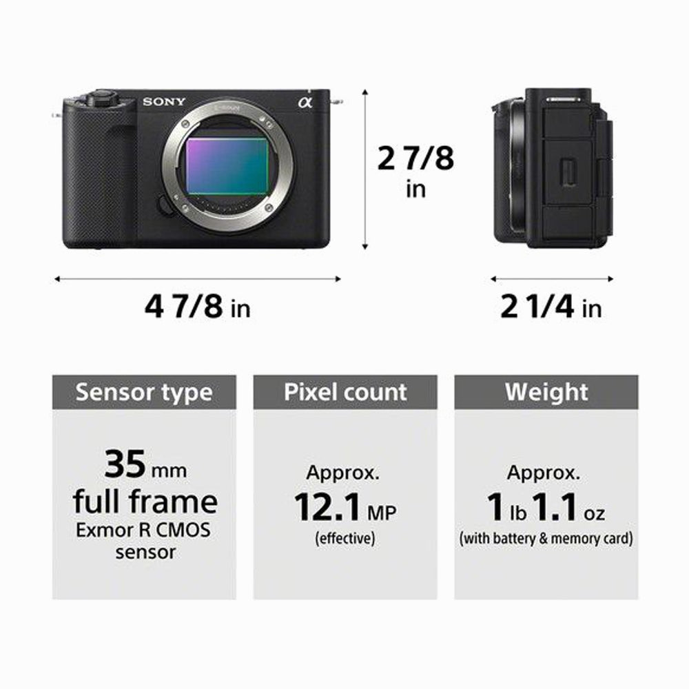 SONY ILCZV-E1/B ZV-E1 MIRRORLESS CAMERA BODY (BLACK)