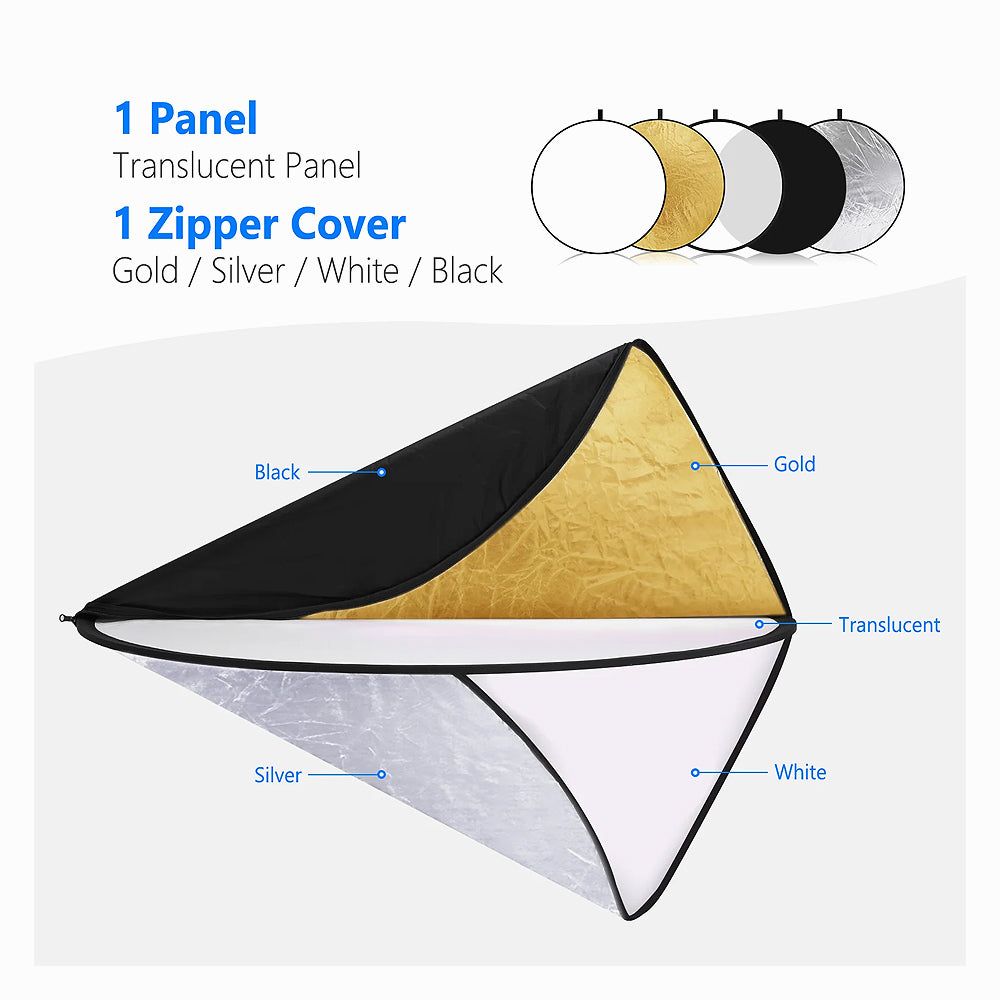 NEEWER RF-110 5-in-1 Collapsible Light Reflector 110CM
