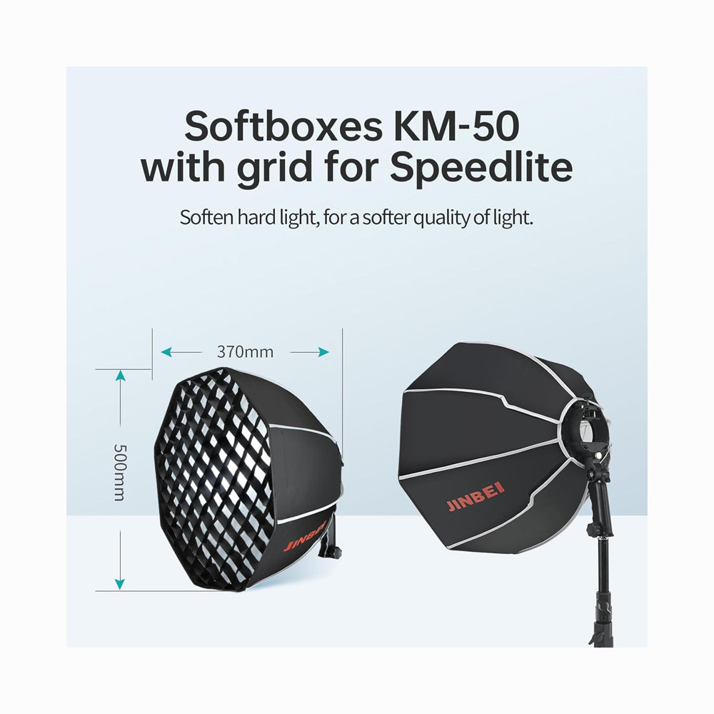 JINBEI 50CM KM-50 speedlite softbox with Grids& handle