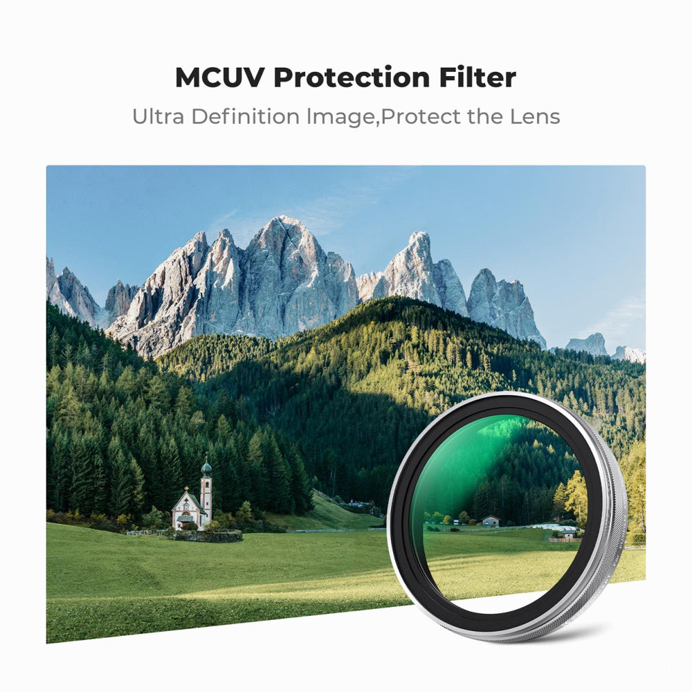 K&F Concept Fuji X100 Lens MCUV Filter, Multi Coated HD Optical Glass Scratch-resistant Compatible with Fuji X100, X100F, X100S, X100T, X100V, X100VI Nano-Xcel Series (Black) KF01.2882