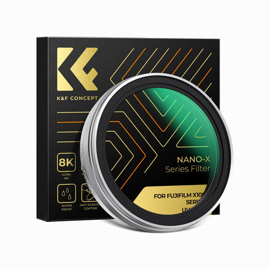 K&F Concept Fuji X100 Lens MCUV Filter, Multi Coated HD Optical Glass Scratch-resistant Compatible with Fuji X100, X100F, X100S, X100T, X100V, X100VI Nano-Xcel Series (Black) KF01.2882