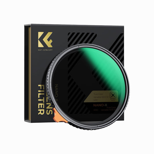 K&F Concept 55mm True Color Variable ND2-32 (1-5 Stops) ND Lens Filter, Adjustable Neutral Density Filter with 28 Multi-Layer Coatings Nano-Xcel Series (KF01.2155)