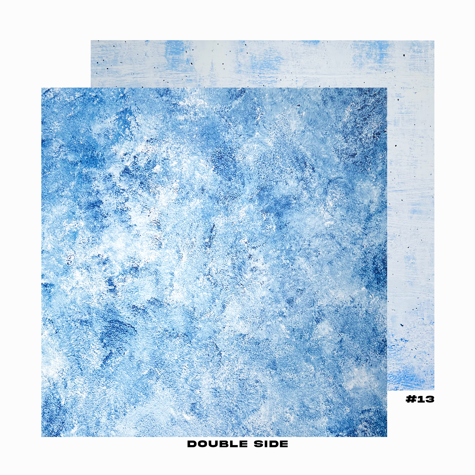 Double-Sided PVC 2 In 1 Photography Background Board, 60 x 60 cm Size Painted Cement/Blue Stone #13