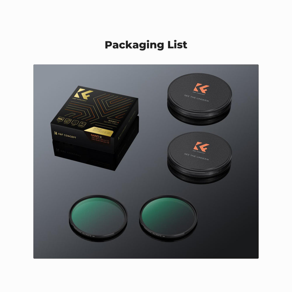 K&F Concept 67mm Black Diffusion Pro-Mist 1/4 + 1/8 Filter Kit Cinematic Effect Filter for Vlog/Video/Portrait Image with 28 Multi-Layer Coated-Nano-X (SKU.1911)