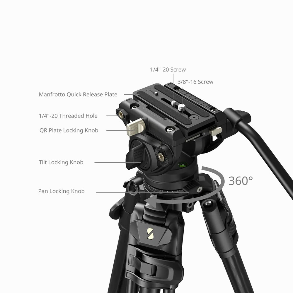SmallRig 5201 AD-50 Max Video Carbon Fiber Tripod
