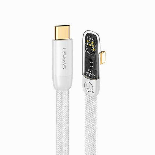 USAMS C-Lightning Right Angle Transparent Cable White USSJ583