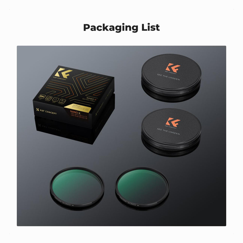 K&F Concept 77mm Black Diffusion Pro-Mist 1/4 + 1/8 Filter Kit Cinematic Effect Filter for Vlog/Video/Portrait Image with 28 Multi-Layer Coated-Nano-X (SKU.1913)
