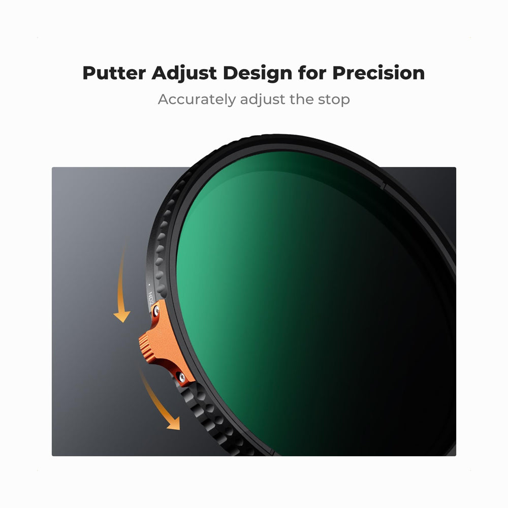 K&F Concept 77mm ND2-ND400 Variable Filter (1-9 Stop), 24 Layers of Nano-coating, Dazzle Series-KF01.2362V1