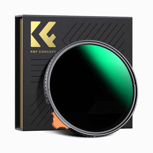 K&F Concept 77mm ND2-ND400 Variable Filter (1-9 Stop), 24 Layers of Nano-coating, Dazzle Series-KF01.2362V1