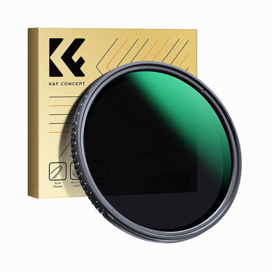 K&F Concept 82mm ND2-ND400 Variable Filter (1-9 Stop), 24 Layers of Nano-Dazzle Series (KF01.2363V1)