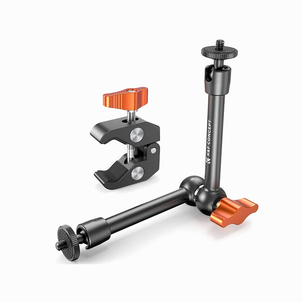 K&F Concept 9.8" Magic Arm with Super Clamp, Magic Arm Clamp Kit with 1/4" & 3/8" Thread Screw (KF31.131)
