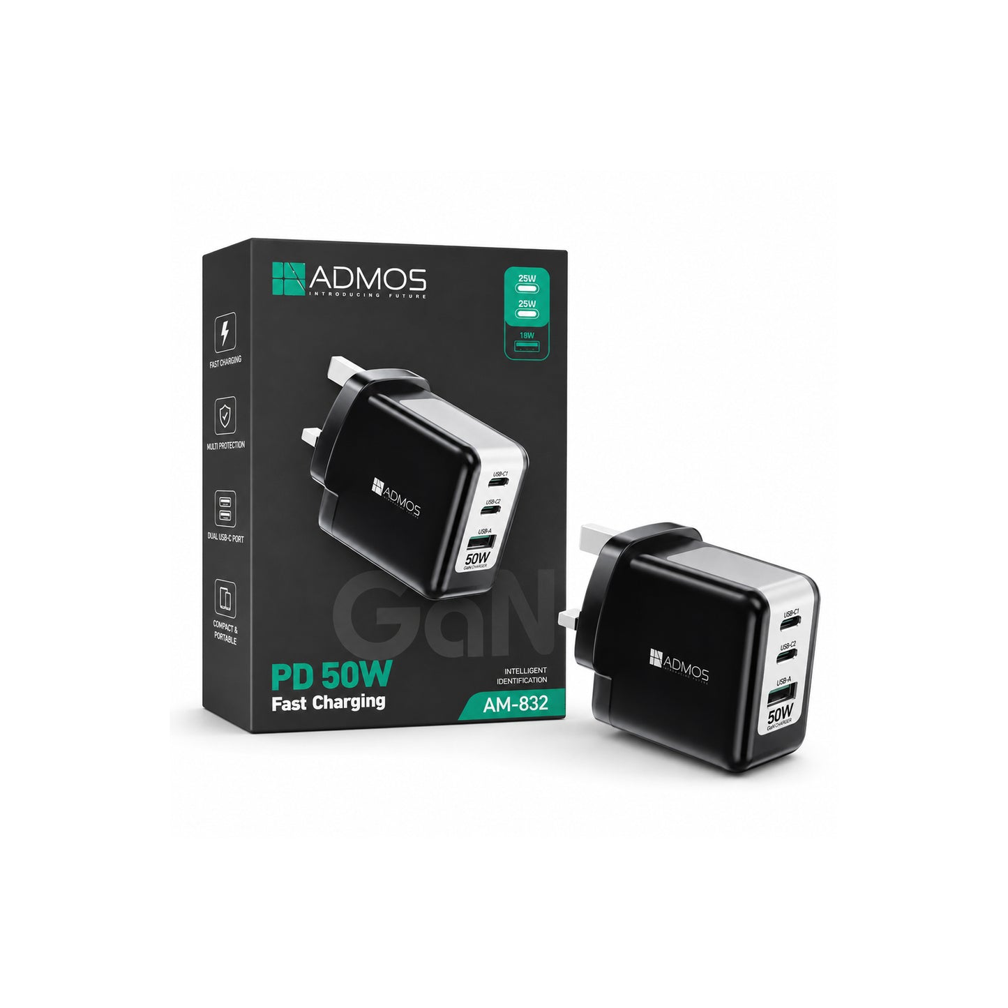 ADMOS AM-832 GaN 50W Fast Charger