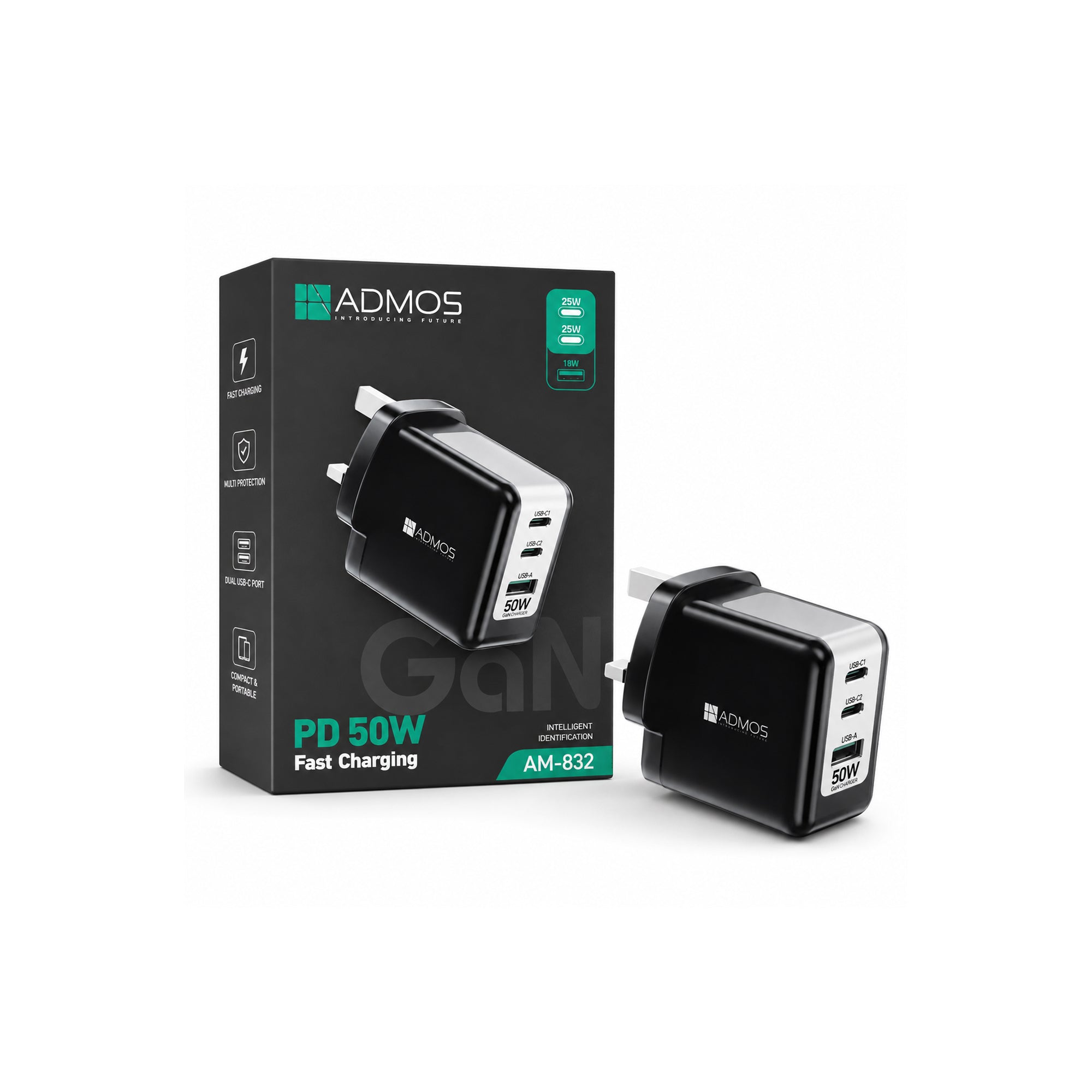 ADMOS AM-832 GaN 50W Fast Charger