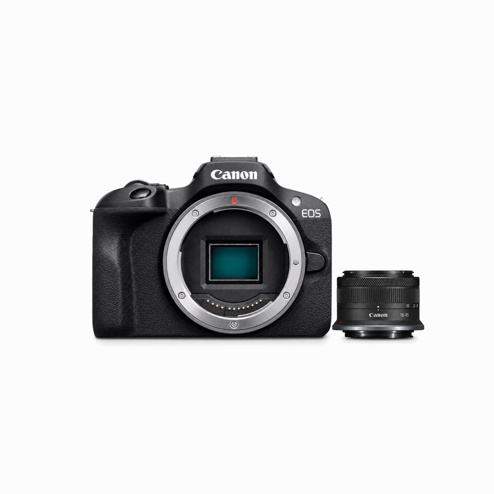 Canon EOS R100 Black Camera with RF-S 18-45mm IS STM Lens