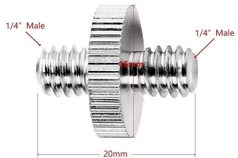 1/4" Male to 1/4" Male Threaded Adapter Screw Double Male Screw Adapter Camera Screw (CS146)