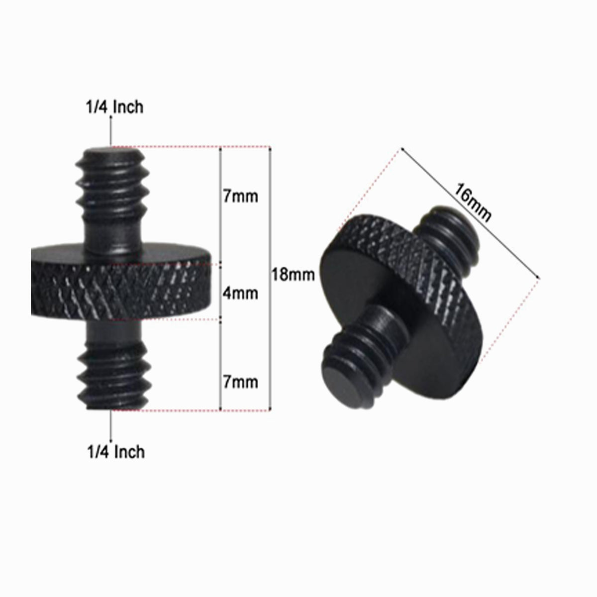 Male 1/4 " - Male 1/4 Tripod Inch Adapter Screw Aluminium CS023