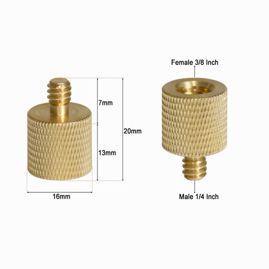 Male 1/4" - Female 3/8" Tripod Inch Adapter Screw Brass CS009