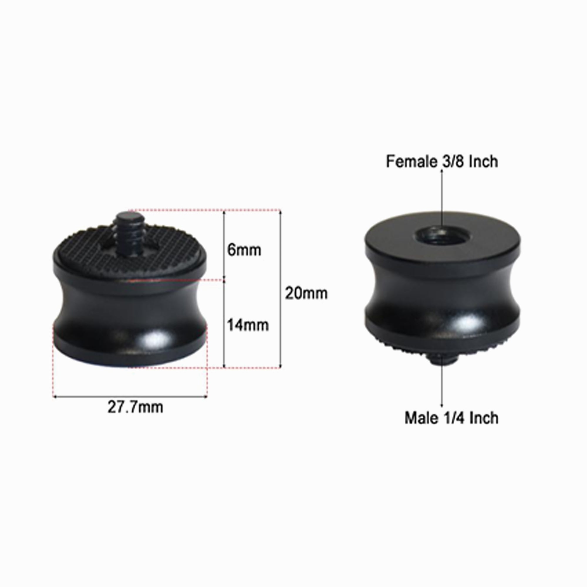 Tripod Inch Adapter Screw Aluminum Male 1/4" - Female 3/8"  CS018