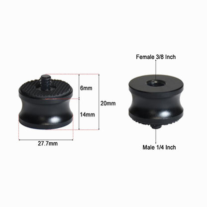 Tripod Inch Adapter Screw Aluminum Male 1/4" - Female 3/8"  CS018