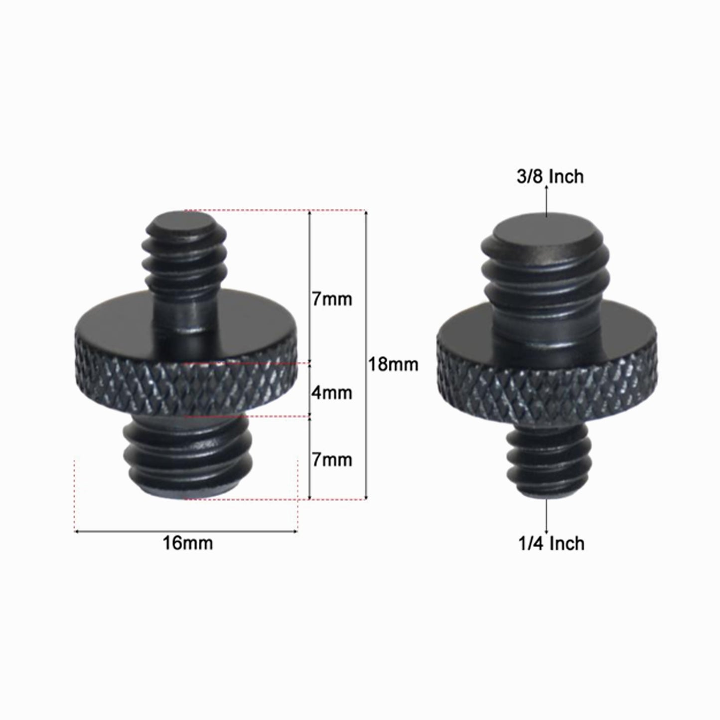 Double Headed Adapter Screw 1/4" Male To 1/4" Or 3/8" Male Threaded Adaptor CS057