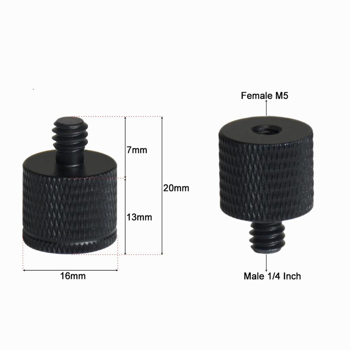 M5 Female to 1/4"-20 Male Thread Screw Adapter CS068