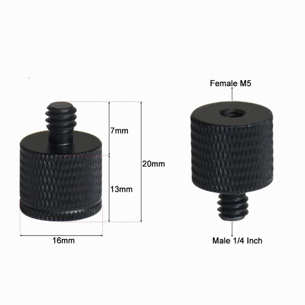 M5 Female to 1/4"-20 Male Thread Screw Adapter CS068