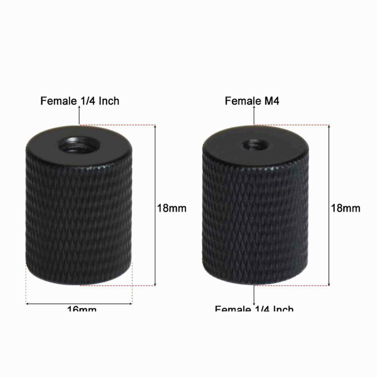 Mic Stand Adapter 1/4 to M4 Female Camera Screw Thread Adapter Black CS074