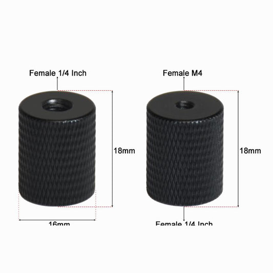 Mic Stand Adapter 1/4 to M4 Female Camera Screw Thread Adapter Black CS074